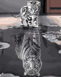 Cat & Tiger Reflection (ONLINE ORDER ONLY)