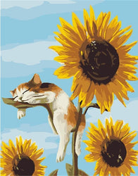 Cat Sleeping on Sunflower (ONLINE ORDER ONLY)