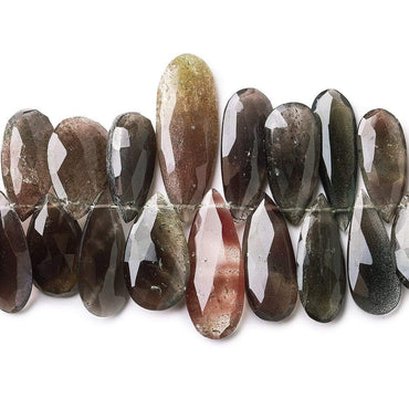Cat's Eye Scapolite Faceted Pear Briolette Beads, 8 inch, 10x6-27x10mm, 56 pieces (ONLINE ORDER ONLY)