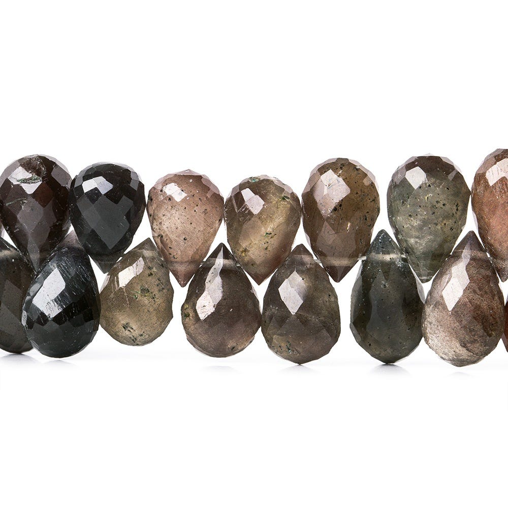 Cat's Eye Scapolite Faceted Tear Drop Briolette Beads, 7.75 inch, 8x6-12x6mm, 71 pieces (ONLINE ORDER ONLY)