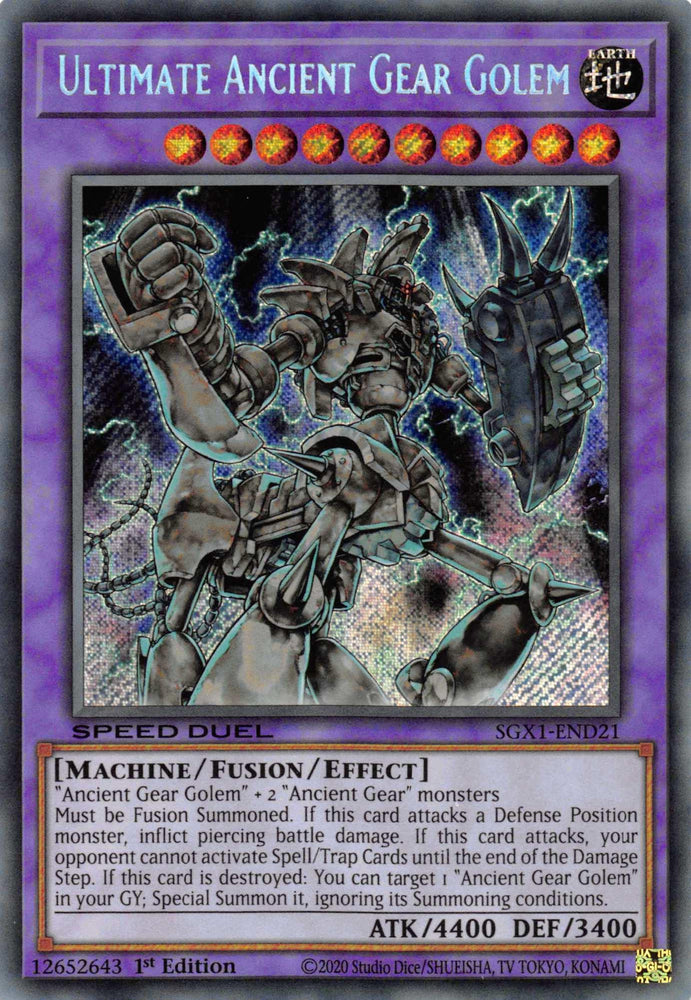 Ultimate Ancient Gear Golem [SGX1-END21] Secret Rare (ONLINE ORDER ONLY)