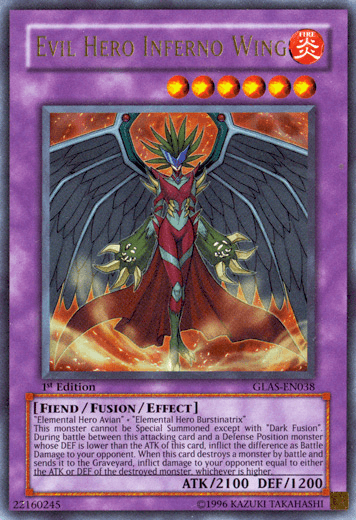 Evil Hero Inferno Wing [GLAS-EN038] Ultra Rare (ONLINE ORDER ONLY)