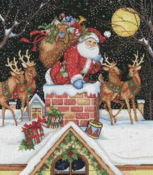 Diamond Art Club – Santa in the Chimney Christmas Diamond Painting (Square Drill, 22" x 25") (ONLINE ORDER ONLY)