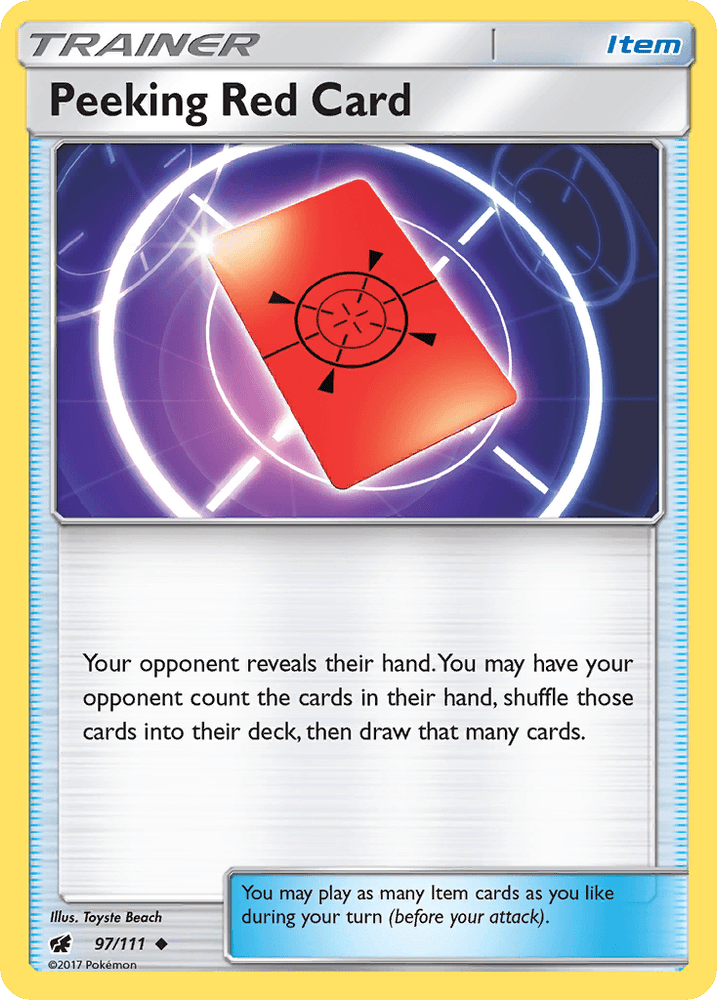 Peeking Red Card (97/111) [Sun & Moon: Crimson Invasion] (Online Only)
