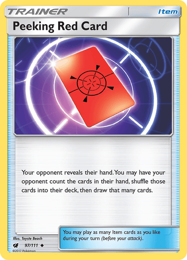 Peeking Red Card (97/111) [Sun & Moon: Crimson Invasion] (Online Only)