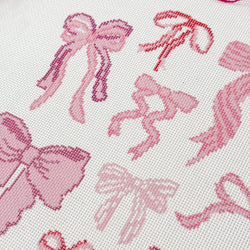 Cotswold Co Designs - Hand Painted Coquette Bow 8” Pillow Needlepoint Canvas (ONLINE ORDER ONLY)