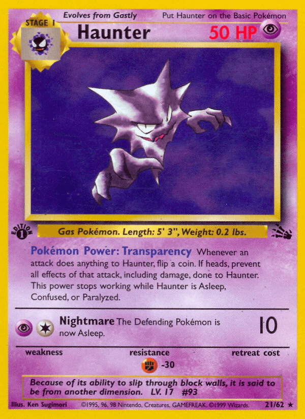 Haunter (21/62) [Fossil 1st Edition] (Online Only)