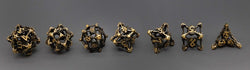 Gold Deadly Skull Dice Hollow Metal 7-Dice Set (Online Only)