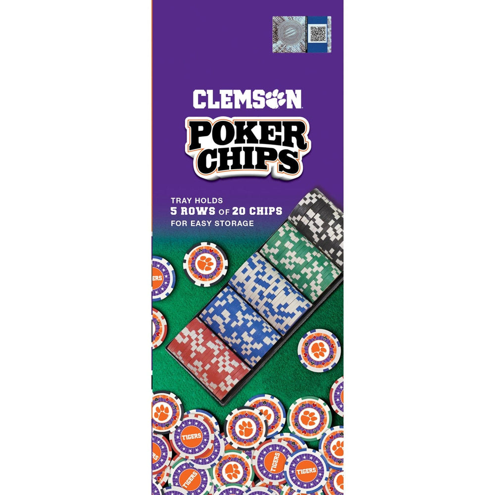 Clemson Tigers 100 Piece Poker Chips (ONLINE ORDER ONLY)