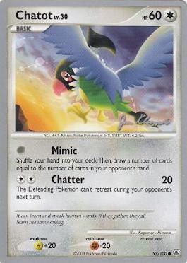 Chatot LV.30 (55/100) (Psychic Lock - Jason Klaczynski) [World Championships 2008] (Online Only)