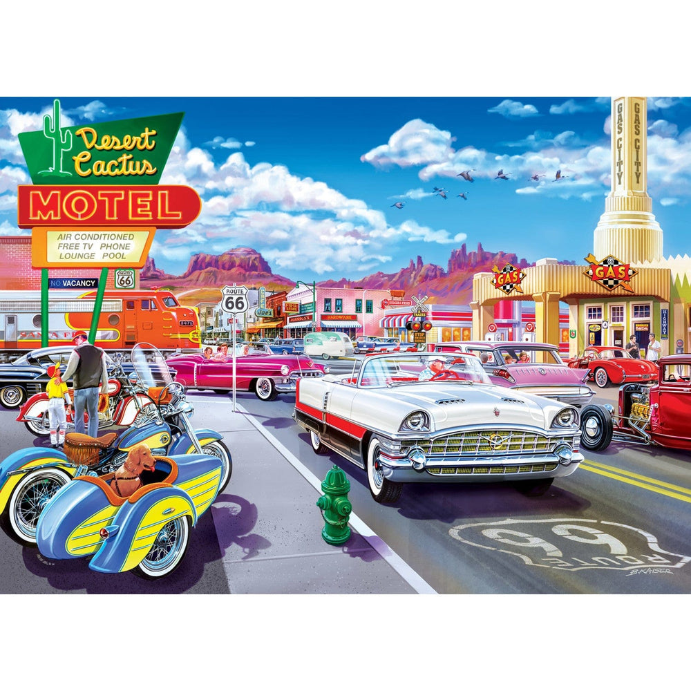 Cruisin' Route 66 - Drive Through on Route 66 1000 Piece Jigsaw Puzzle (ONLINE ORDER ONLY)