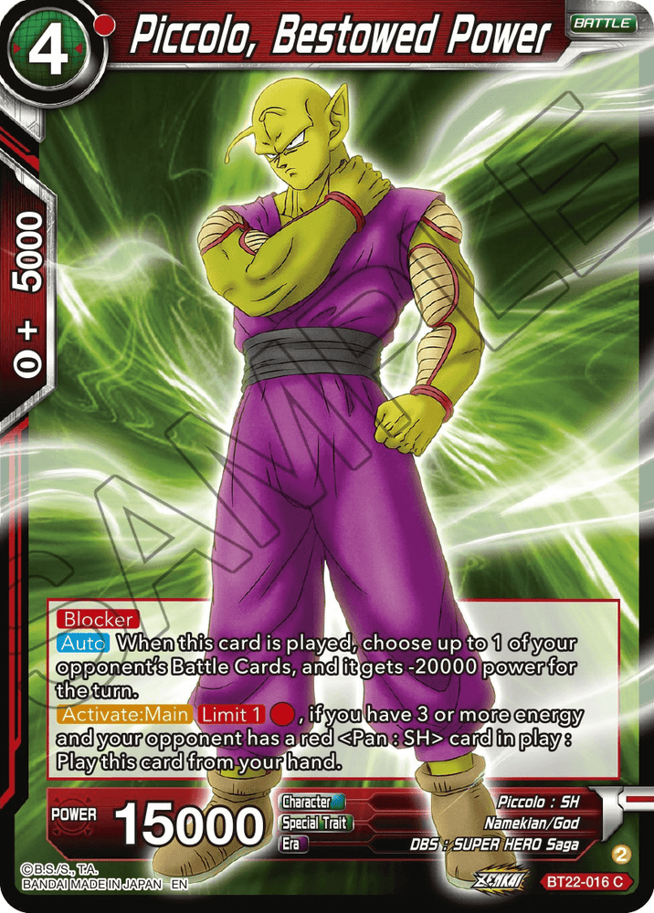 Piccolo, Bestowed Power (BT22-016) [Critical Blow] (ONLINE ORDER ONLY)