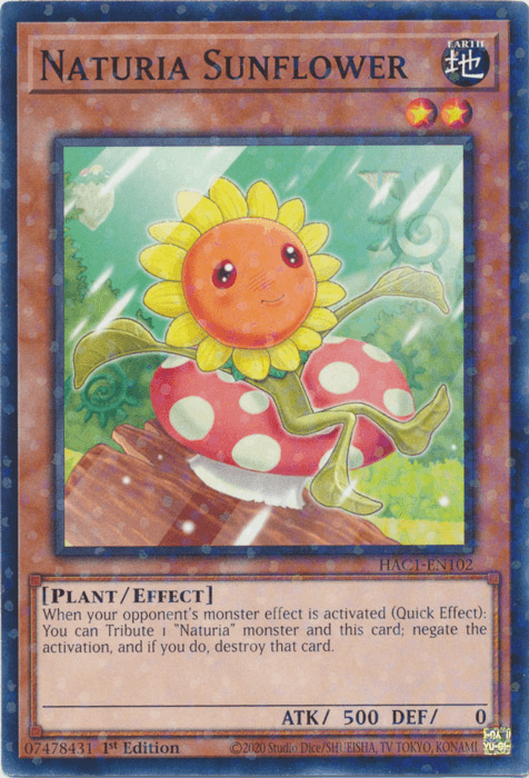 Naturia Sunflower (Duel Terminal) [HAC1-EN102] Parallel Rare (ONLINE ORDER ONLY)