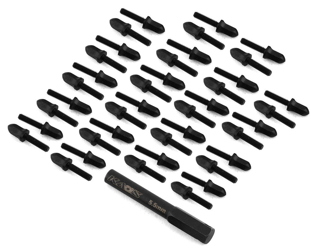 CEN Racing Bullet Wheel Lug (black chrome M2.5 studs with tool 40pcs) (ONLINE ORDER ONLY)