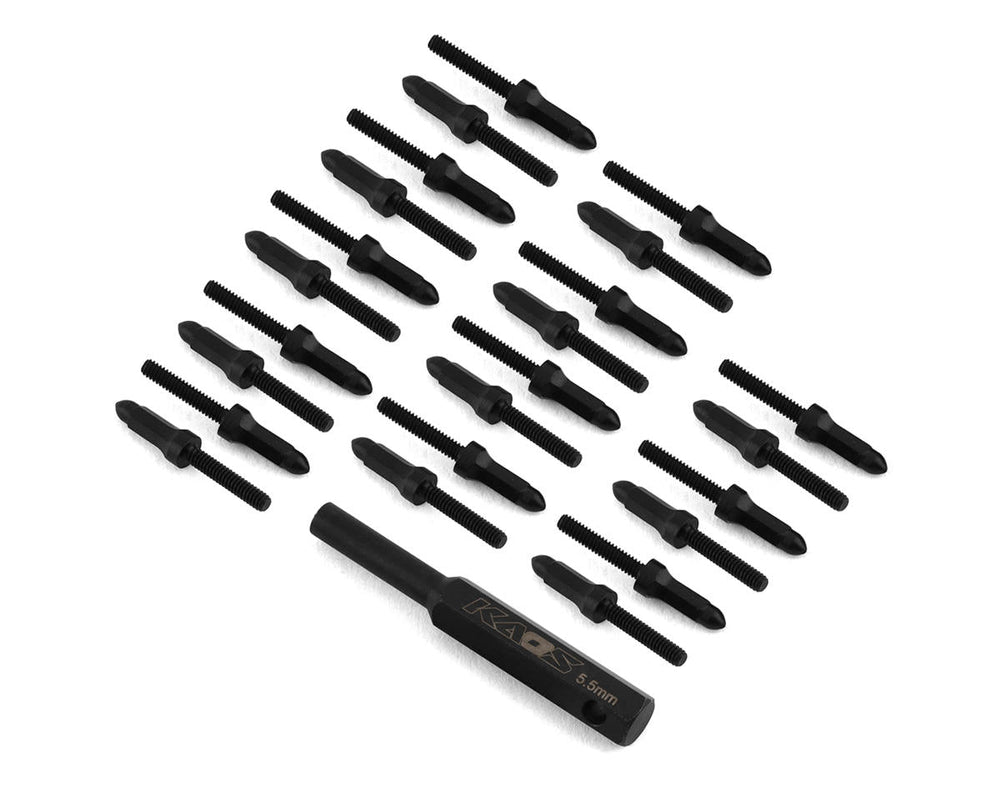 CEN Racing Bullet Wheel Lug (black chrome M2 studs with tool 24pcs) (ONLINE ORDER ONLY)