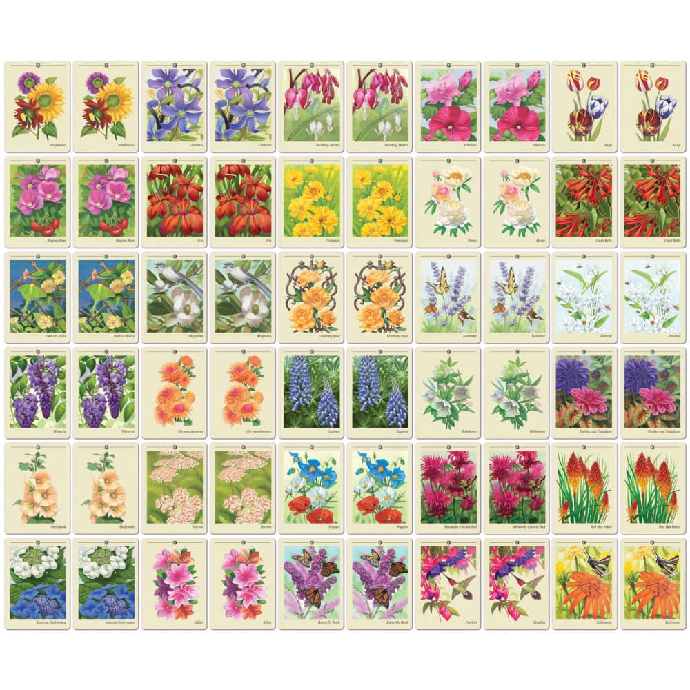 Farmer's Almanac - Backyard Garden Flowers Memory Game