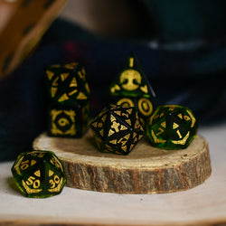 Celtic Green Glass Dice Set - Dice Around the World Collection (ONLINE ORDER ONLY)