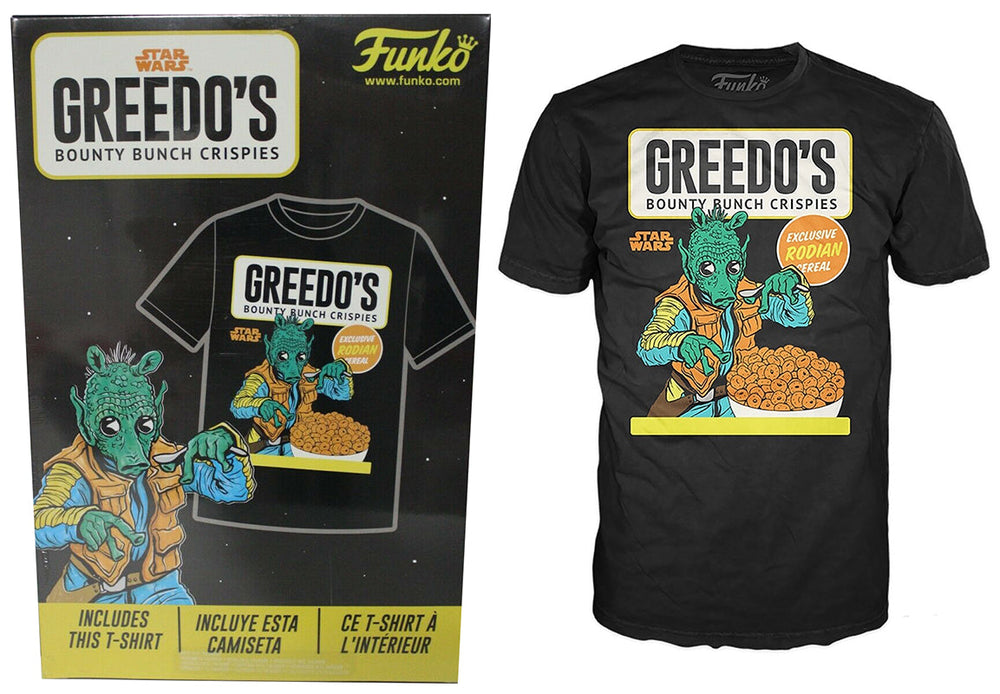 Pop! Tees Greedo's Bounty Bunch Crispies Cereal Tee (Star Wars, Size L) -  Walmart Exclusive **Chase** (Online Order Only)