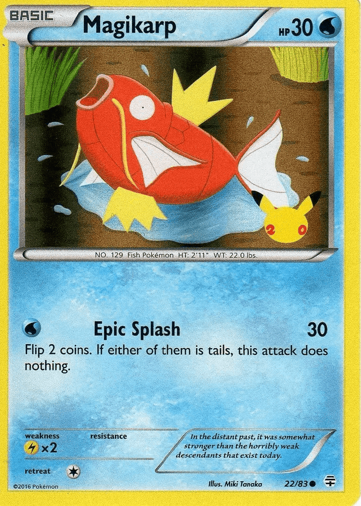 Magikarp (22/83) (20th Anniversary Stamp) [XY: Generations] (Online Only)