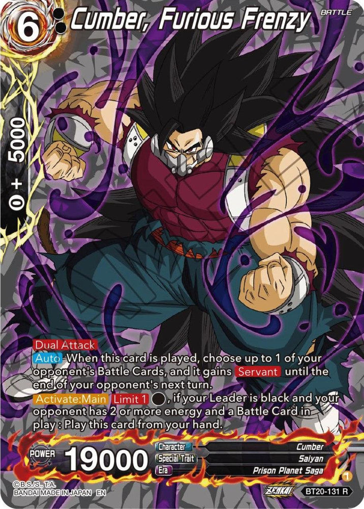 Cumber, Furious Frenzy (Silver Foil) (BT20-131) [Power Absorbed] (ONLINE ORDER ONLY)