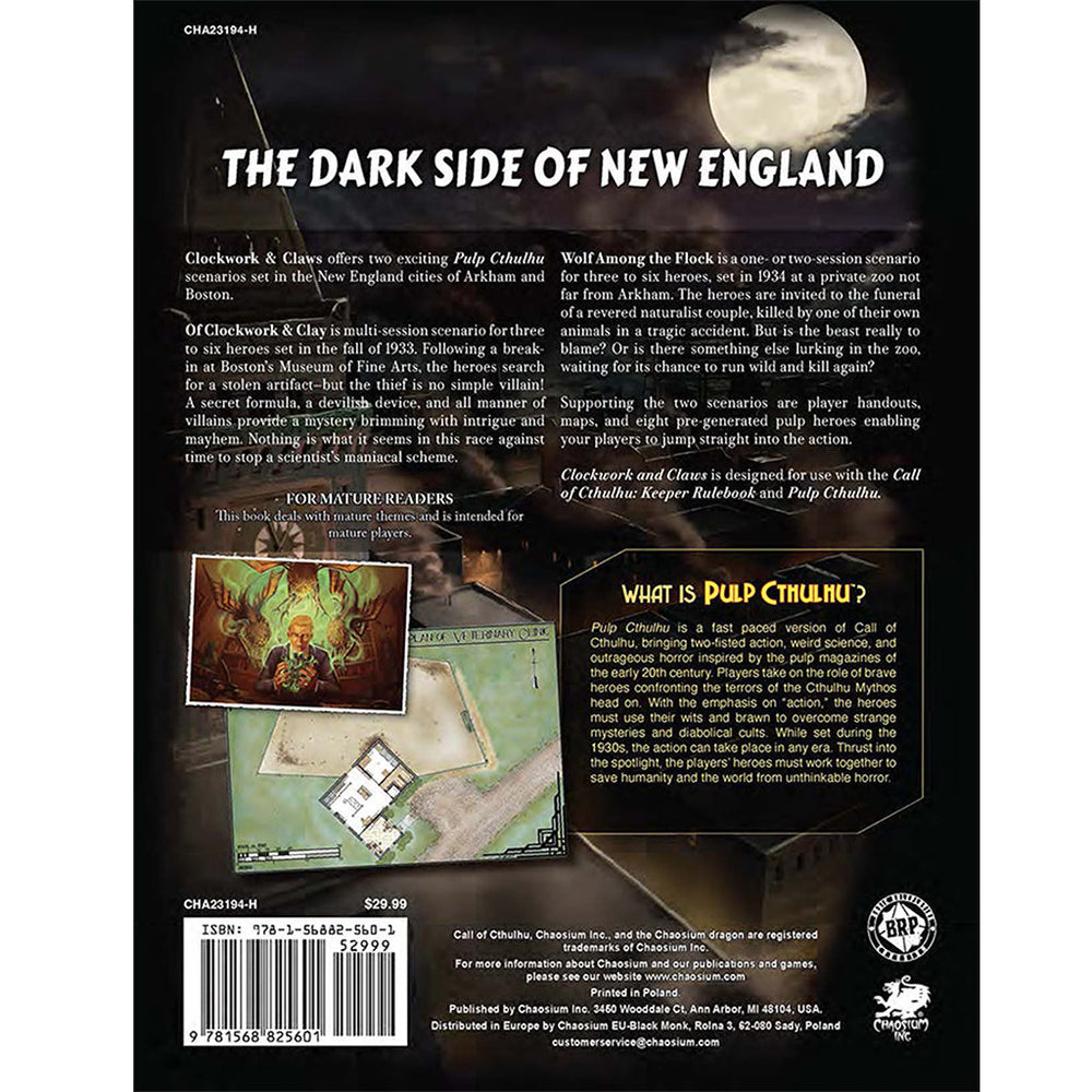 Call of Cthulhu RPG: Pulp Cthulhu - Clockwork & Claws (ONLINE ORDER ONLY)