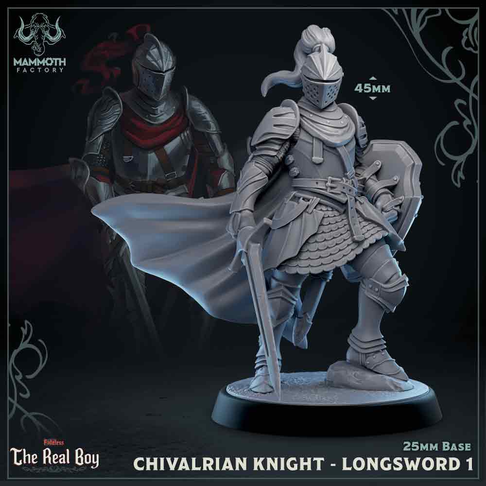 Chivalrian Knight with Longsword 1 (Paladin) (Online Order Only)