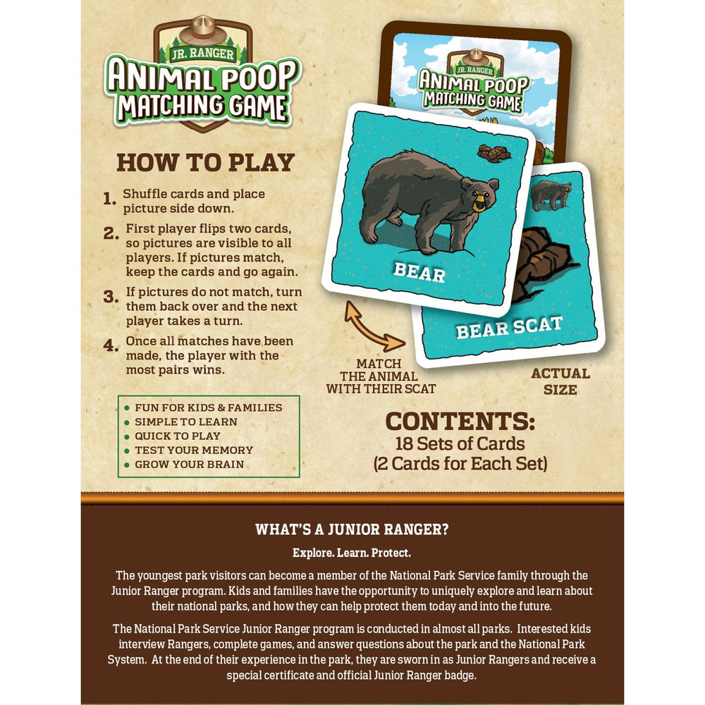 Jr. Ranger - Animal Poop Matching Game (ONLINE ORDER ONLY)