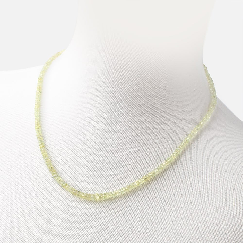 Chrysoberyl Faceted Rondelle Necklace with a 14kt Gold Clasp AAA (ONLINE ORDER ONLY)
