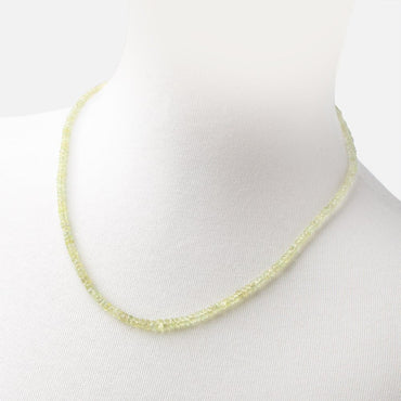 Chrysoberyl Faceted Rondelle Necklace with a 14kt Gold Clasp AAA (ONLINE ORDER ONLY)