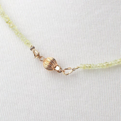 Chrysoberyl Faceted Rondelle Necklace with a 14kt Gold Clasp AAA (ONLINE ORDER ONLY)