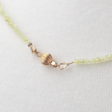 Chrysoberyl Faceted Rondelle Necklace with a 14kt Gold Clasp AAA (ONLINE ORDER ONLY)