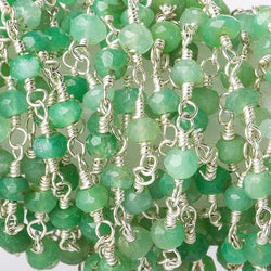 Chrysoprase Silver plated Wire Wrapped Chain (ONLINE ORDER ONLY)
