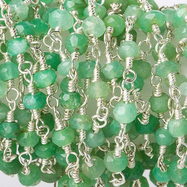 Chrysoprase Silver plated Wire Wrapped Chain (ONLINE ORDER ONLY)