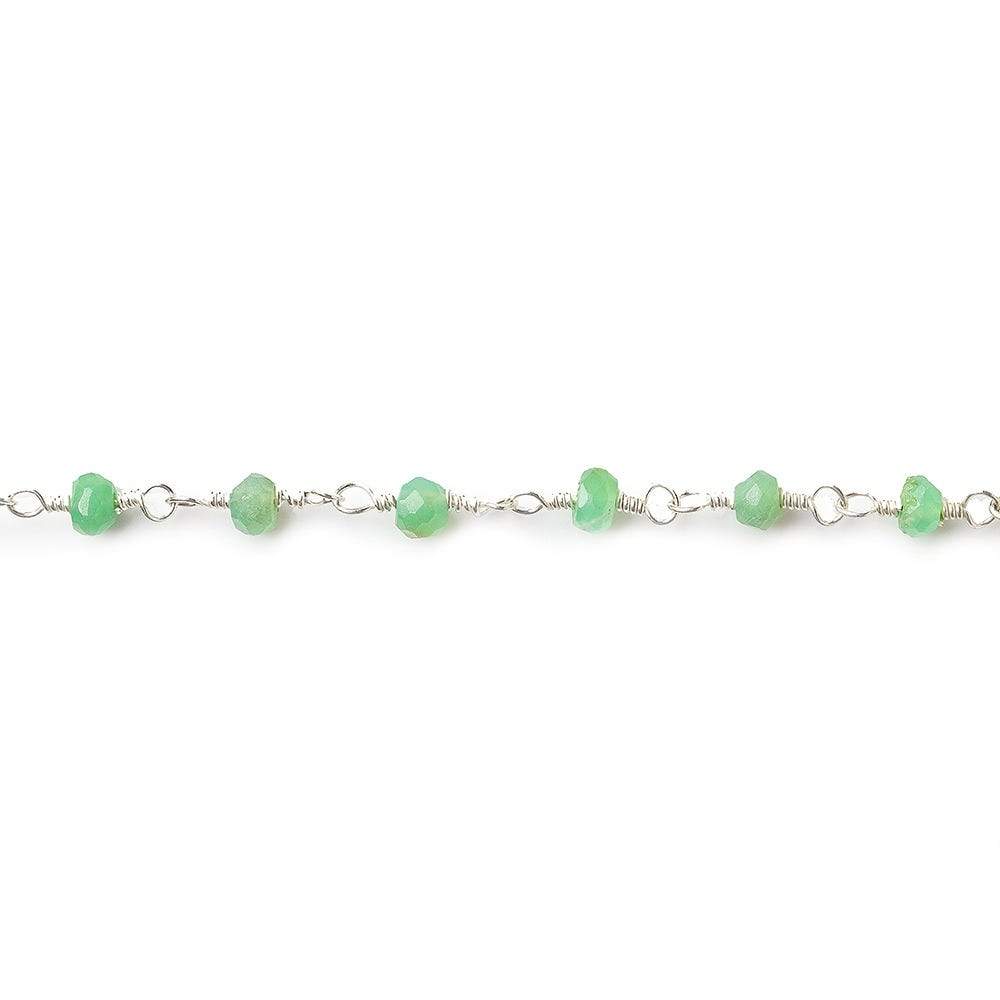 Chrysoprase Silver plated Wire Wrapped Chain (ONLINE ORDER ONLY)