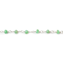 Chrysoprase Silver plated Wire Wrapped Chain (ONLINE ORDER ONLY)
