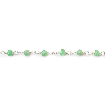 Chrysoprase Silver plated Wire Wrapped Chain (ONLINE ORDER ONLY)