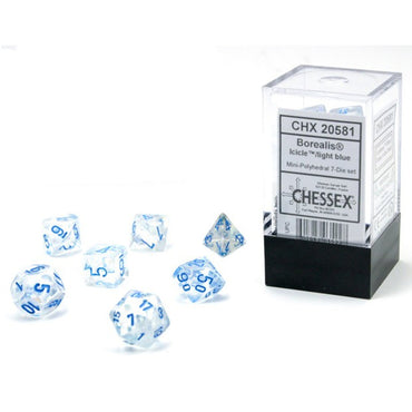 Chessex: Polyhedral Borealis Dice sets - 10mm (Online Order Only)