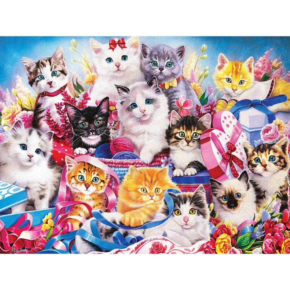 Playful Paws - Snuggle in the Petals 300 Piece EZ Grip Jigsaw Puzzle