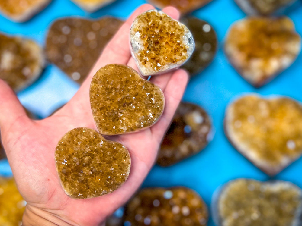 Raw Citrine Hearts, Ethically Sourced from Uruguay (ONLINE ORDER ONLY)