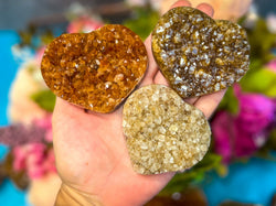 Raw Citrine Hearts, Ethically Sourced from Uruguay (ONLINE ORDER ONLY)