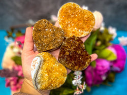 Raw Citrine Hearts, Ethically Sourced from Uruguay (ONLINE ORDER ONLY)