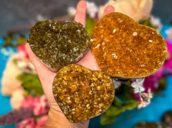 Raw Citrine Hearts, Ethically Sourced from Uruguay (ONLINE ORDER ONLY)