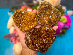 Raw Citrine Hearts, Ethically Sourced from Uruguay (ONLINE ORDER ONLY)