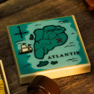 City of Atlantis Treasure Map (2x2 Tile) made using LEGO part - B3 Customs (Online Order Only)
