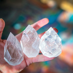 Clear Quartz Faceted Flames (ONLINE ORDER ONLY)