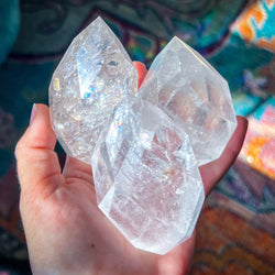 Clear Quartz Faceted Flames (ONLINE ORDER ONLY)