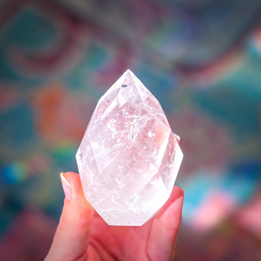 Clear Quartz Faceted Flames (ONLINE ORDER ONLY)