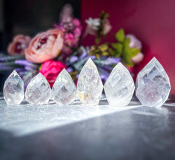 Clear Quartz Faceted Flames (ONLINE ORDER ONLY)