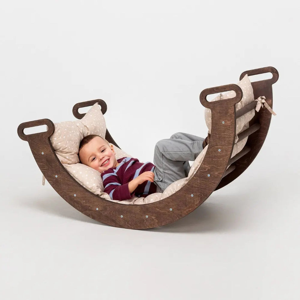 Climbing Arch Chocolate + Cushion - Montessori Climbers for Toddlers (ONLINE ORDER ONLY)