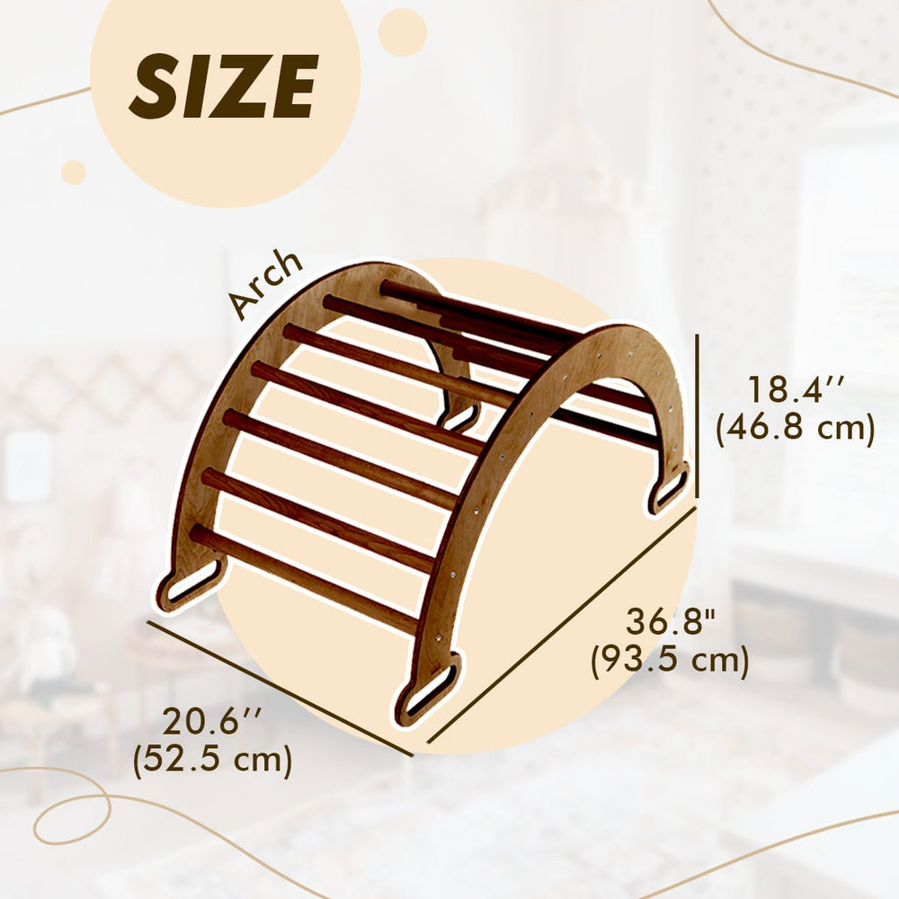 Climbing Arch Chocolate + Cushion - Montessori Climbers for Toddlers (ONLINE ORDER ONLY)